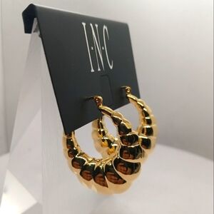 INC Gold Tone Hoop Earrings